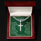 Engraved Cross Necklace with Personalized Card-[Heartfelt Family Gift]