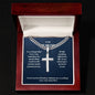 Husband Personalized Cross Necklace on Cuban Chain-[Heartfelt Family Gift]
