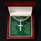 Grandson Personalized Cross Necklace on Cuban Chain-[Heartfelt Family Gift]