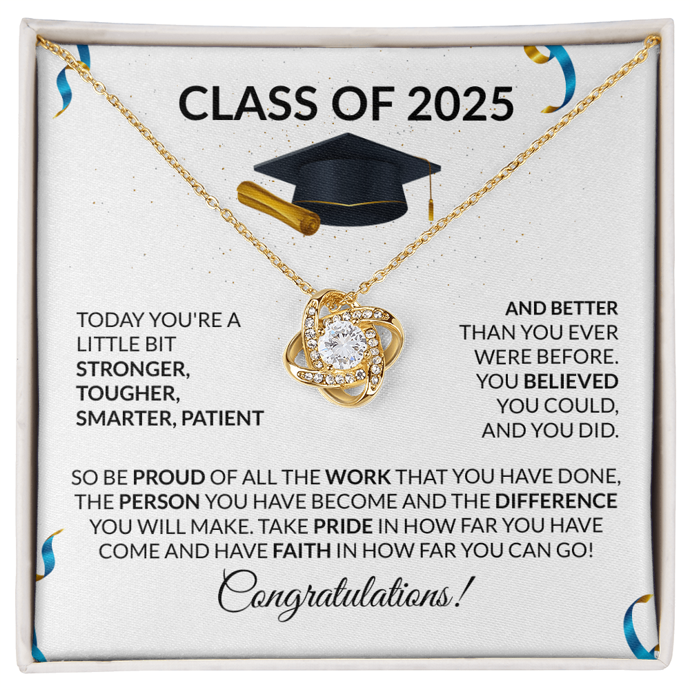 Class of 2025 Graduation Necklace Gift Love Knot-[Heartfelt Family Gift]