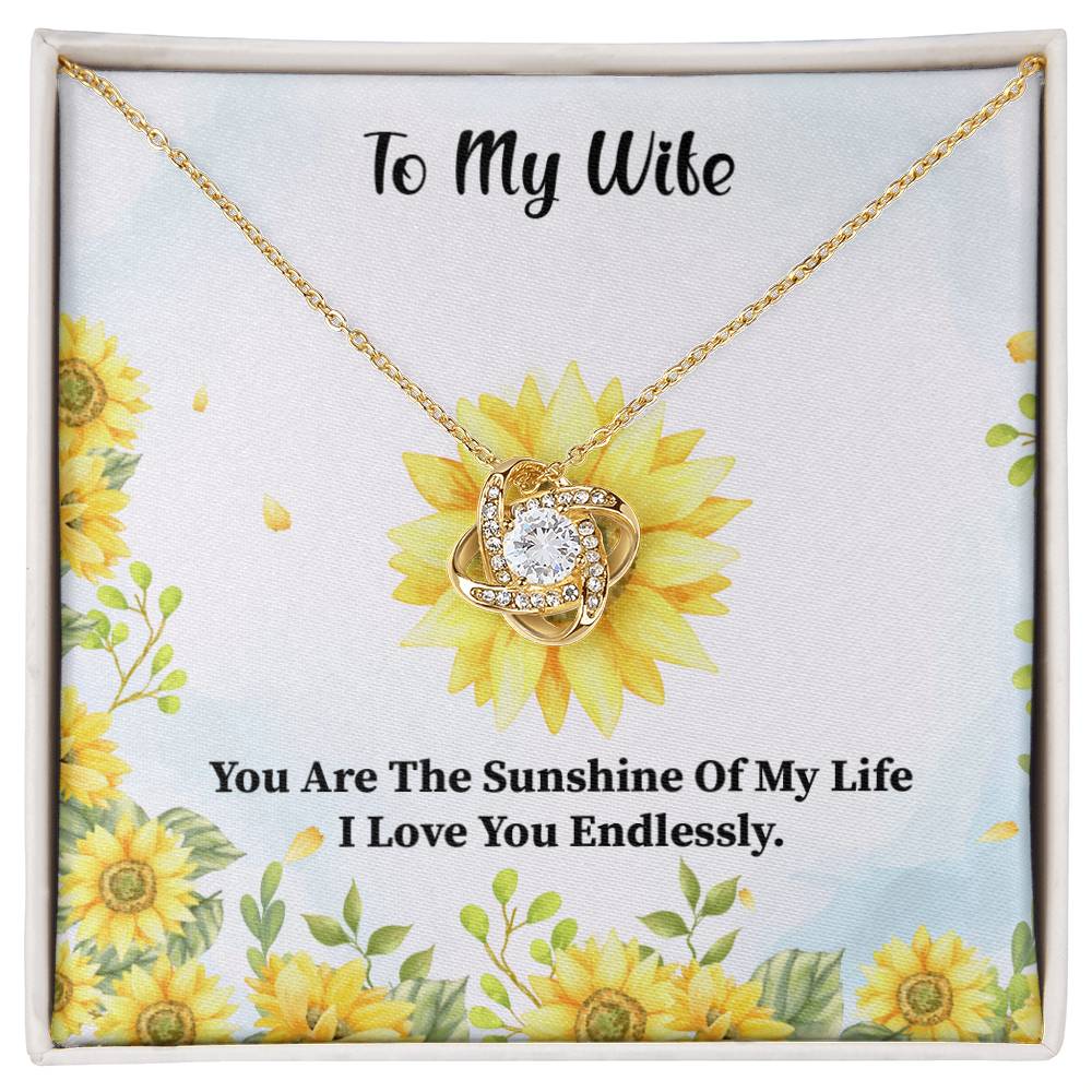 Wife Sunshine Knot Necklace - Elegant and Chic Jewelry for Your Loved One-[Heartfelt Family Gift]