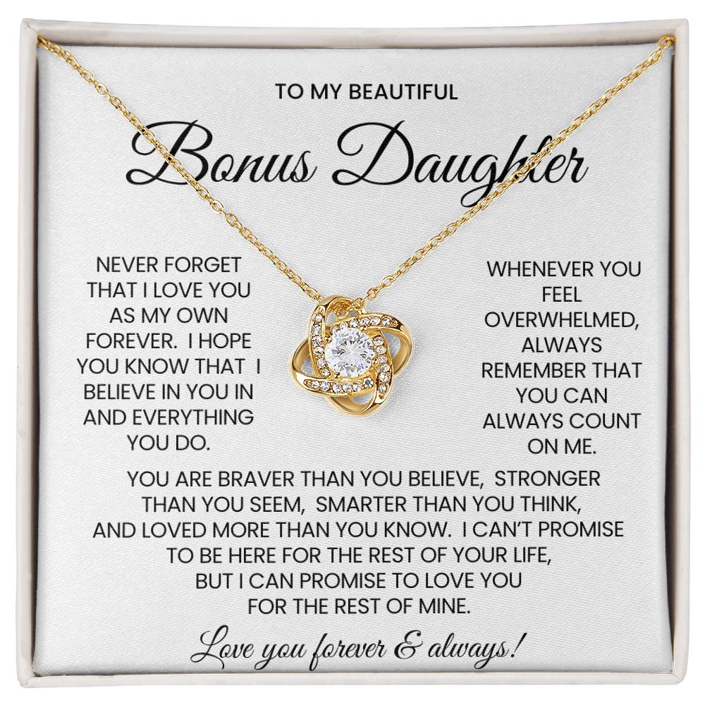 Bonus Daughter Love Knot Necklace Gift