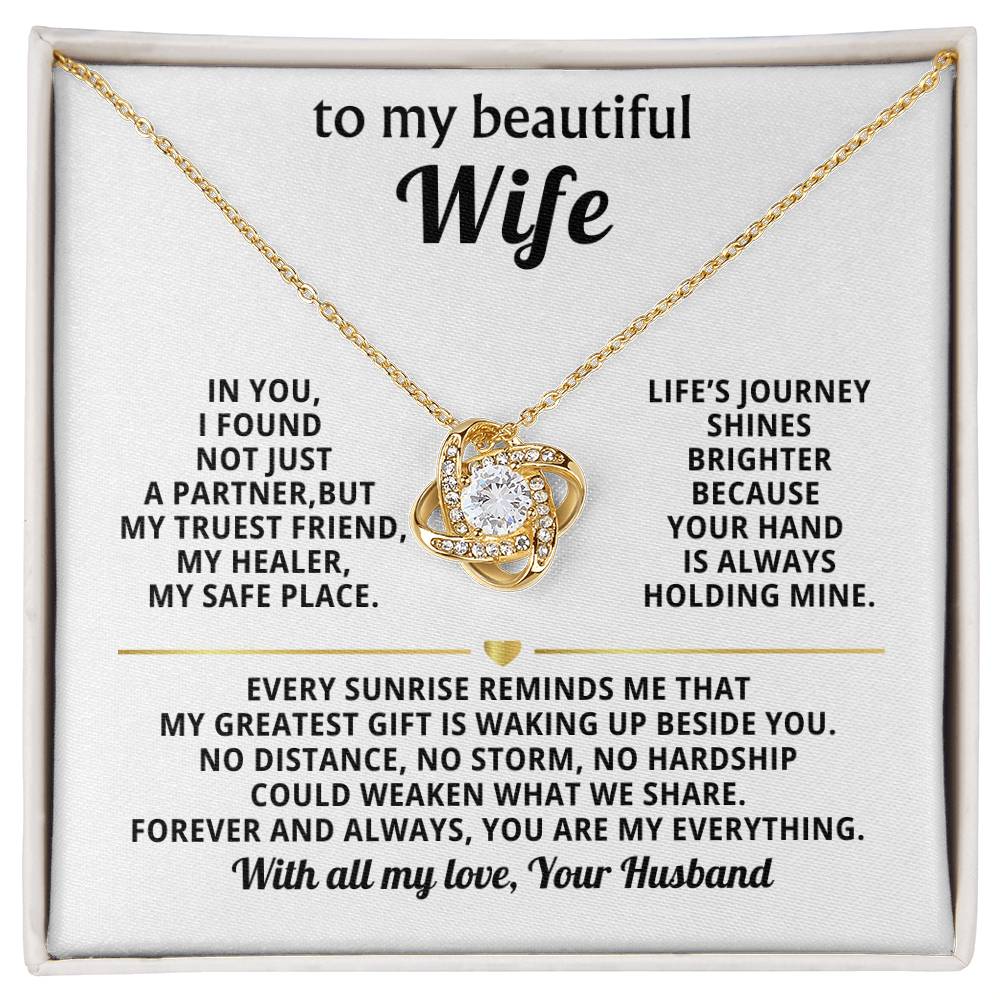 To My Beautiful Wife Love Knot Necklace