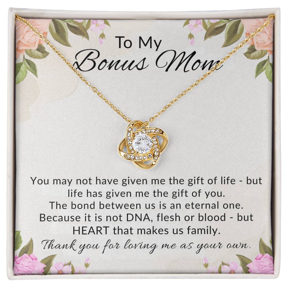 To My Bonus Mom Knot Necklace Gift from Stepdaughter