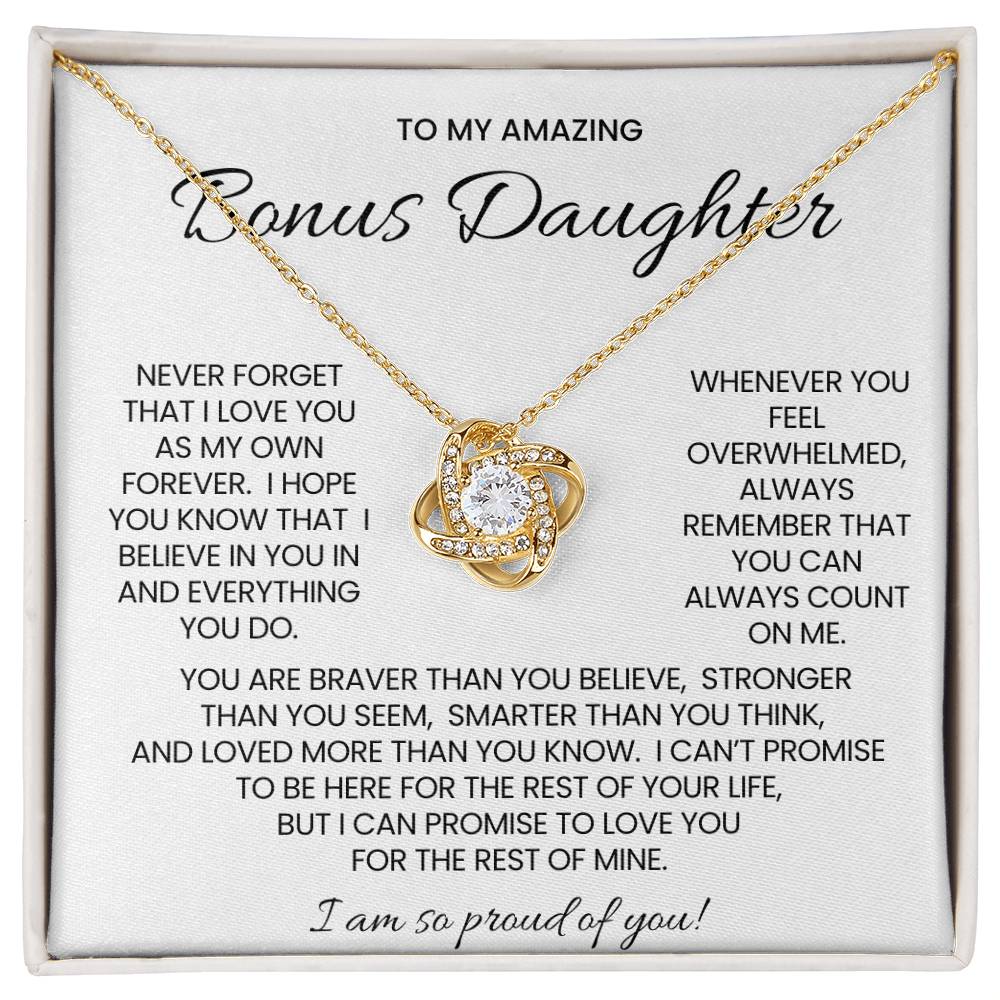 Bonus Daughter Love Knot Necklace Gift