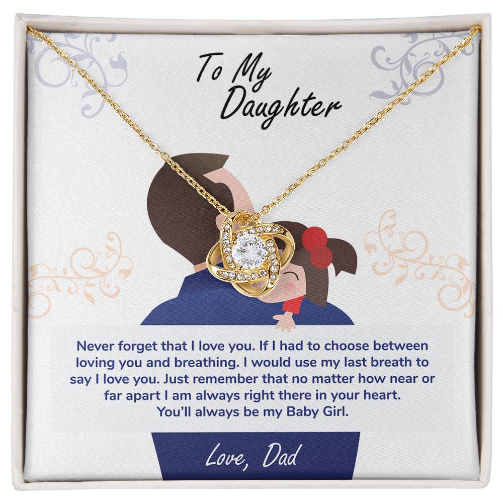 Daughter My Baby Girl Love Knot Necklace-[Heartfelt Family Gift]