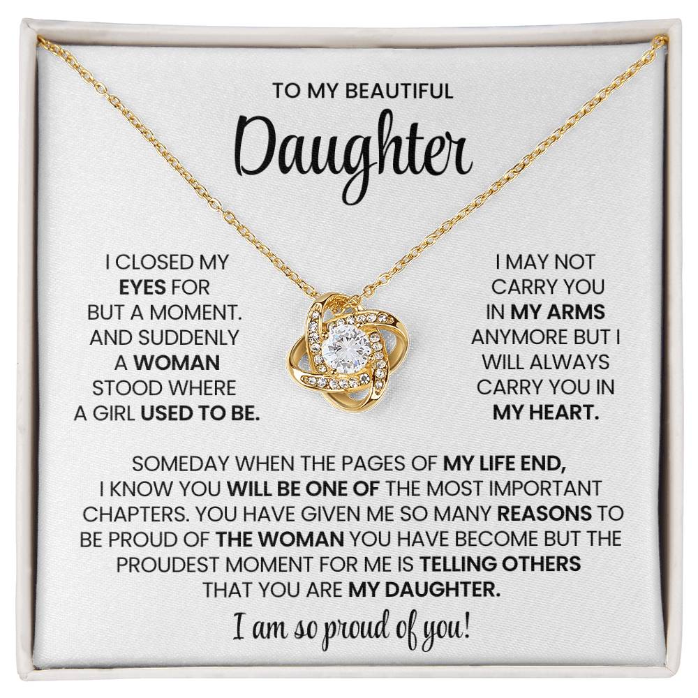 Daughter Love Knot Necklace Gift