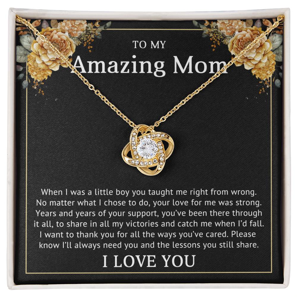 Mom from Daughter Love Knot Necklace Gift