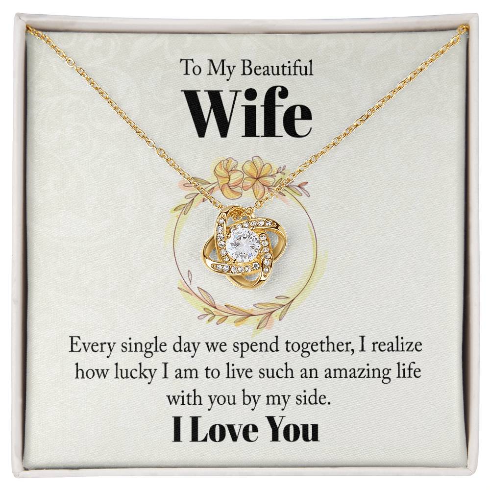 Monogrammed Wife Knot Necklace - Elegant Gift for Her-[Heartfelt Family Gift]