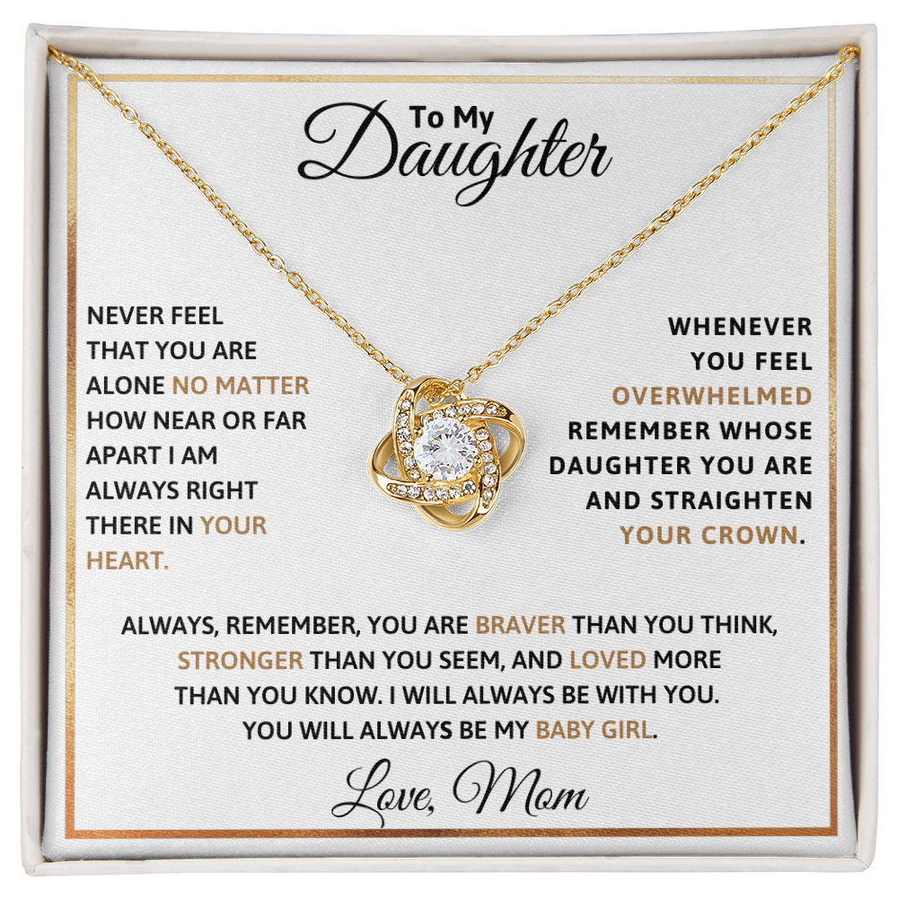 To My Daughter Love Knot Necklace