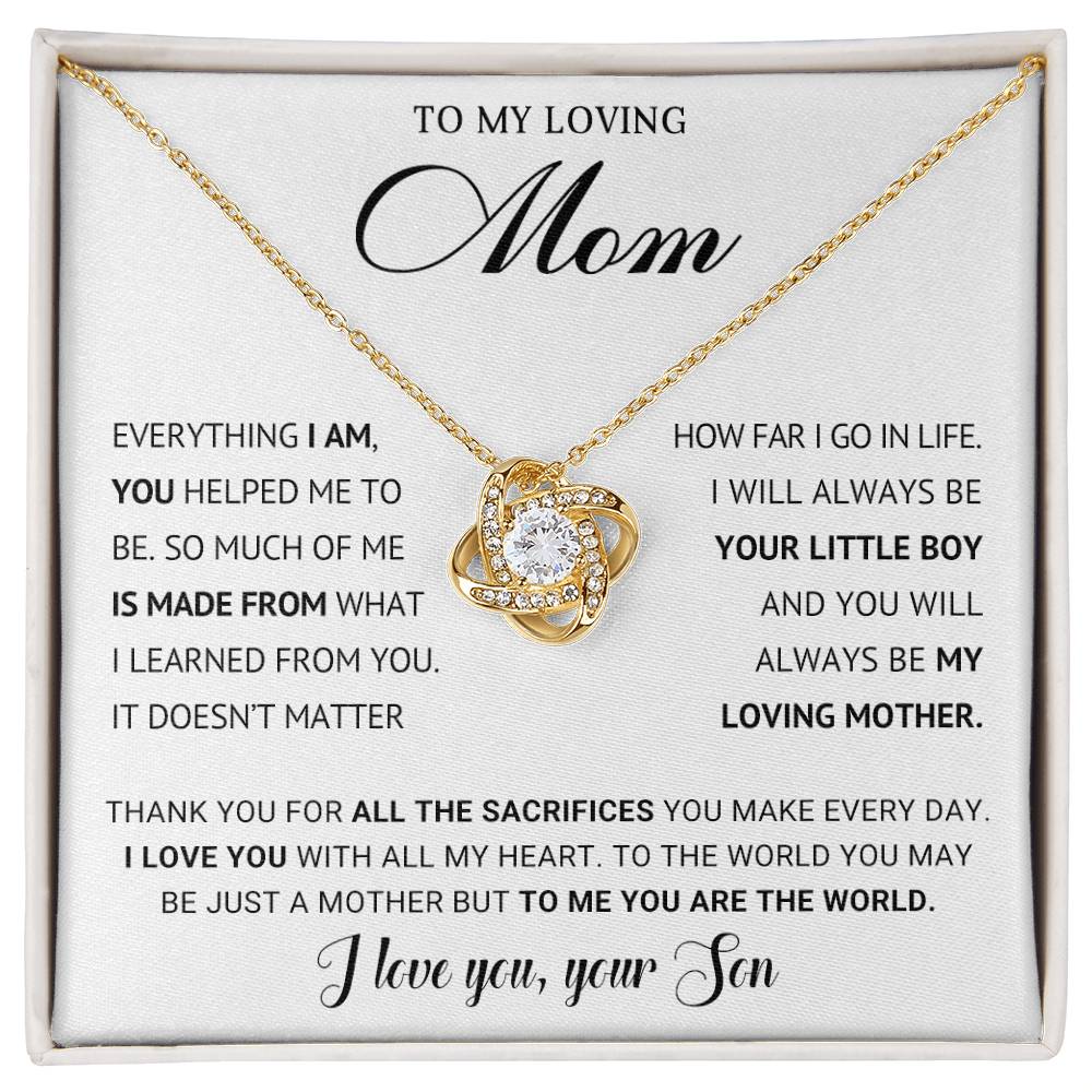 To My Loving Mom Knot Necklace Gift from Son