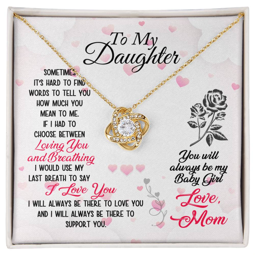 To Daughter Last Breathe Knot Necklace-[Heartfelt Family Gift]