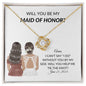 Personalized Maid of Honor Proposal Card Necklace Gift-[Heartfelt Family Gift]