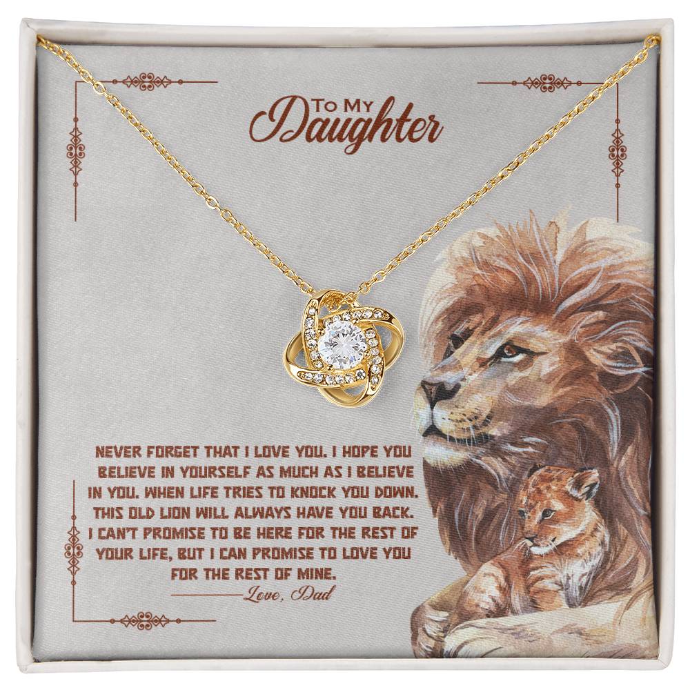 Daughter Always Have Your Back Love Knot Necklace-[Heartfelt Family Gift]