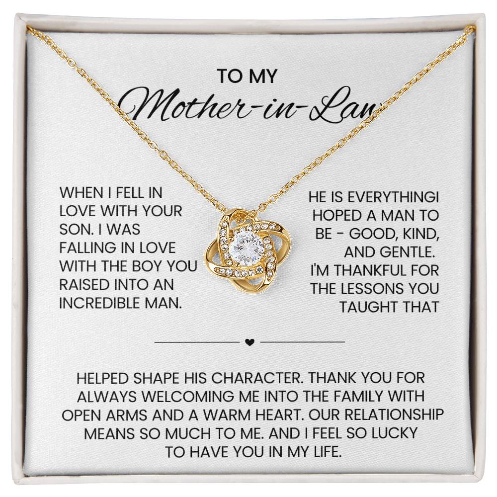 To My Mother in Law Love Knot Necklace
