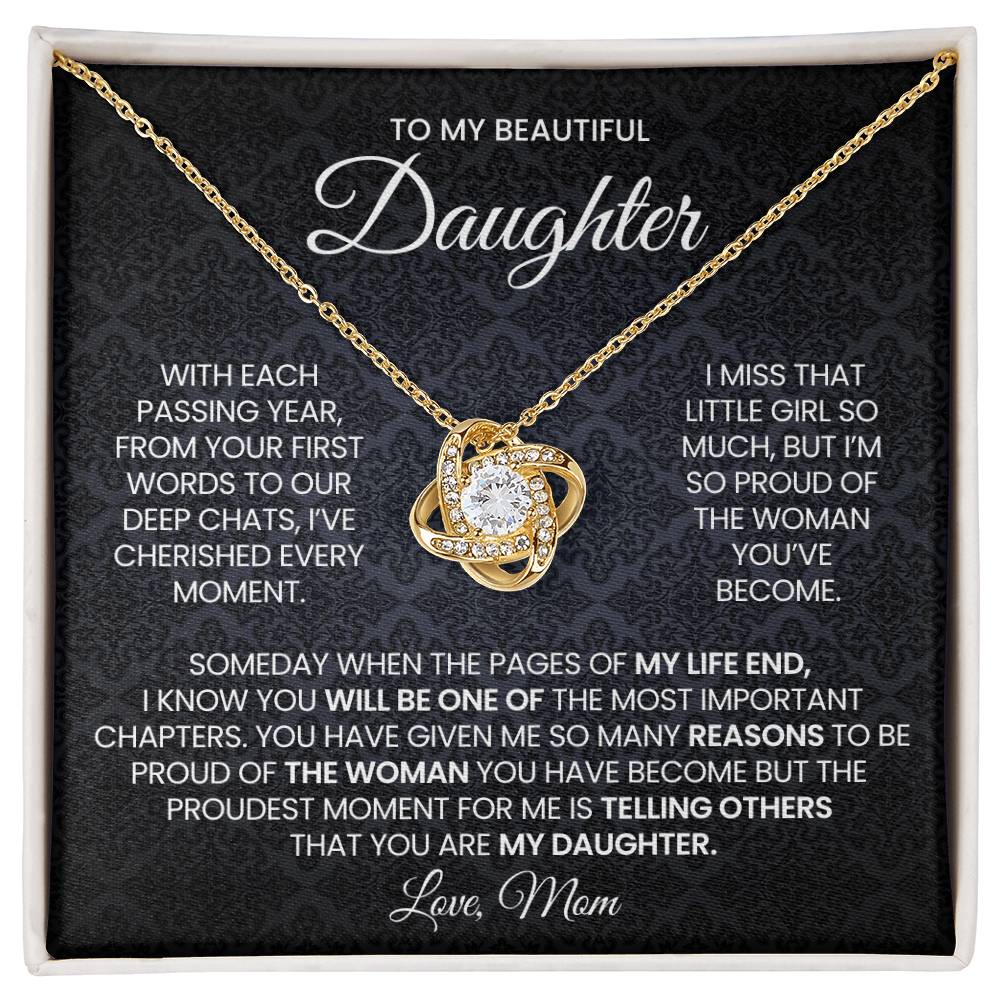 Daughter Love Knot Necklace Gift
