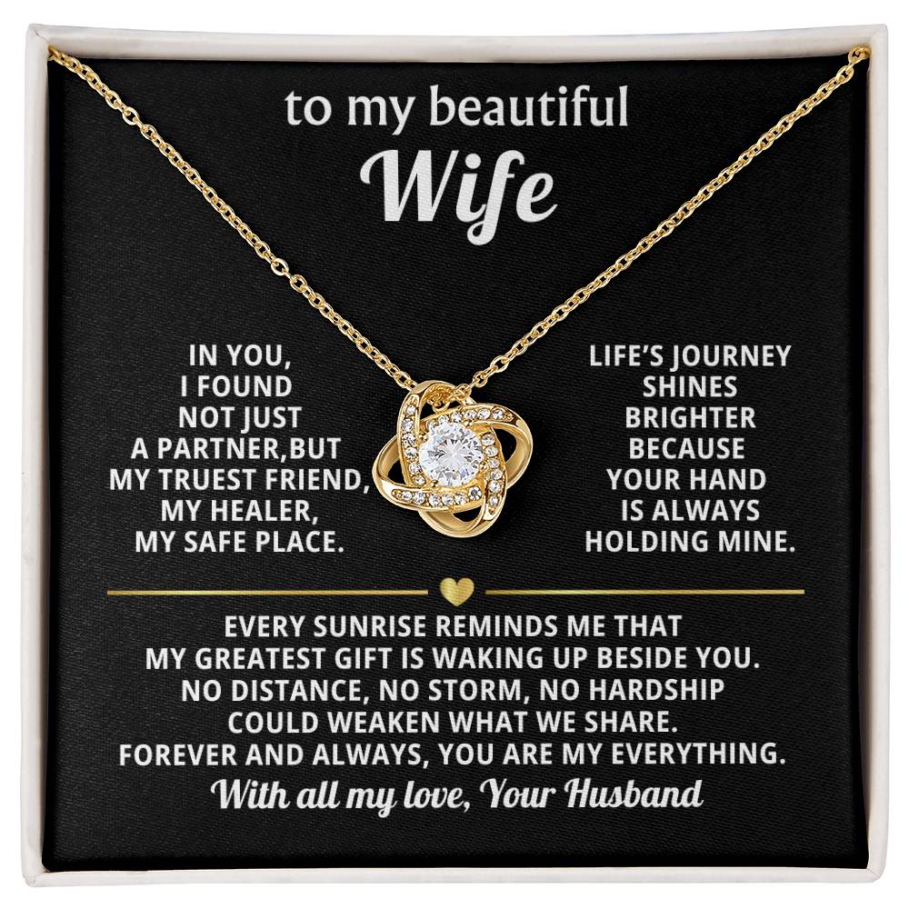 To My Beautiful Wife Love Knot Necklace