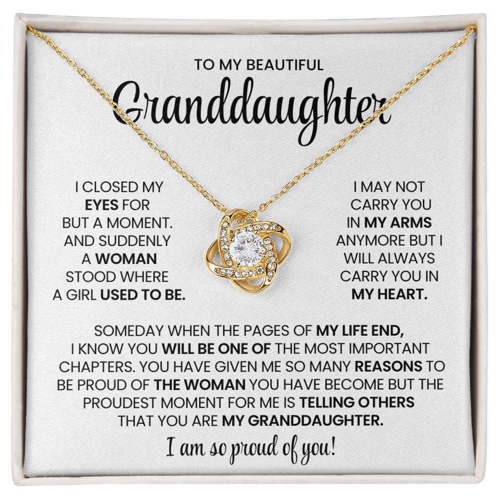 Granddaughter Love Knot Necklace Gift
