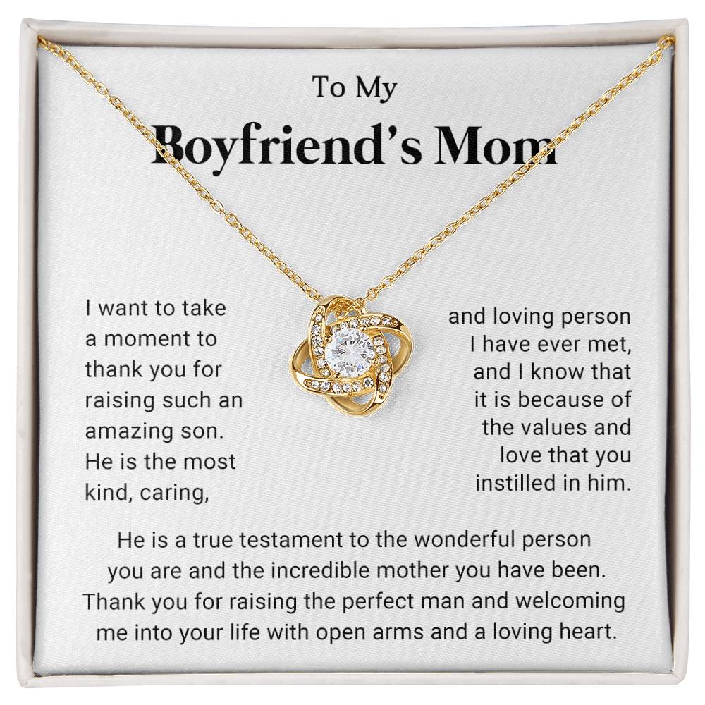 To My Boyfriend's Mom Knot Necklace Gift