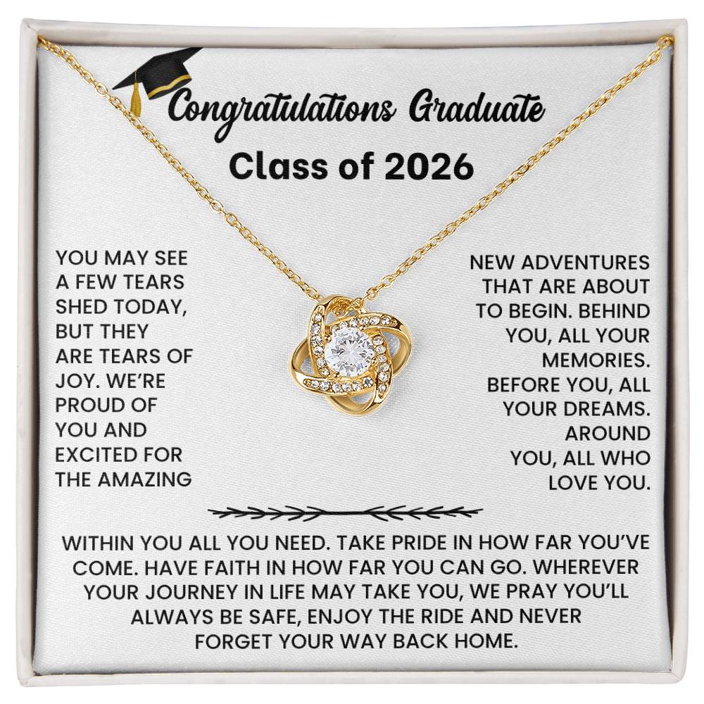 Class of 2026 Graduation Necklace Gift - Love Knot