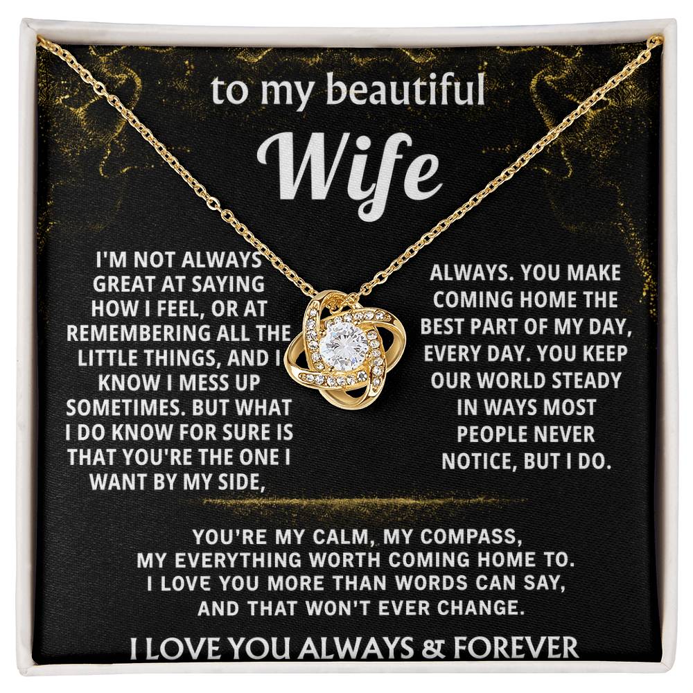 To My Wife Love Knot Necklace