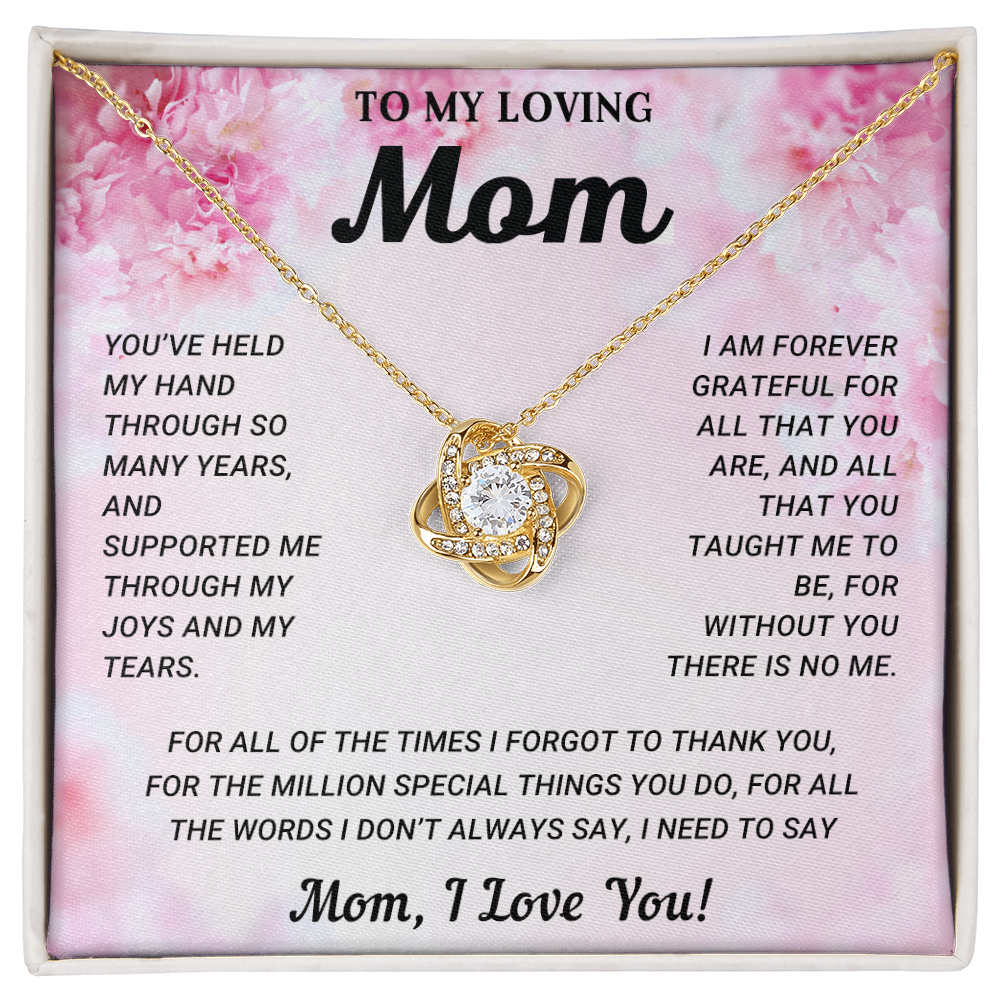 To My Mom Love Knot Necklace