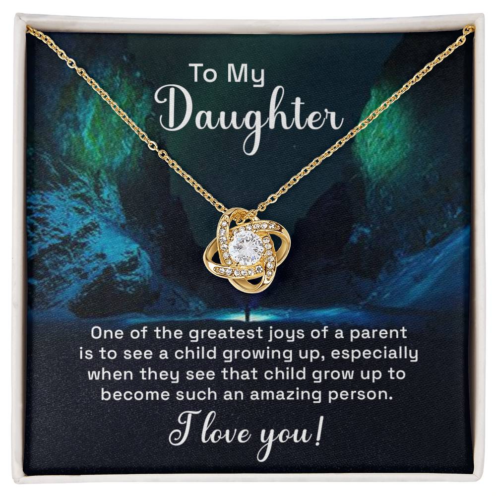 Daughter My Greatest Joy Knot Necklace-[Heartfelt Family Gift]