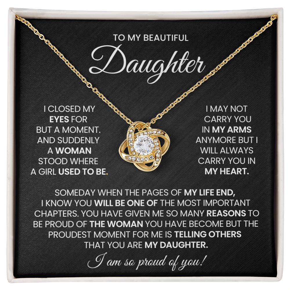 Daughter Love Knot Necklace Gift