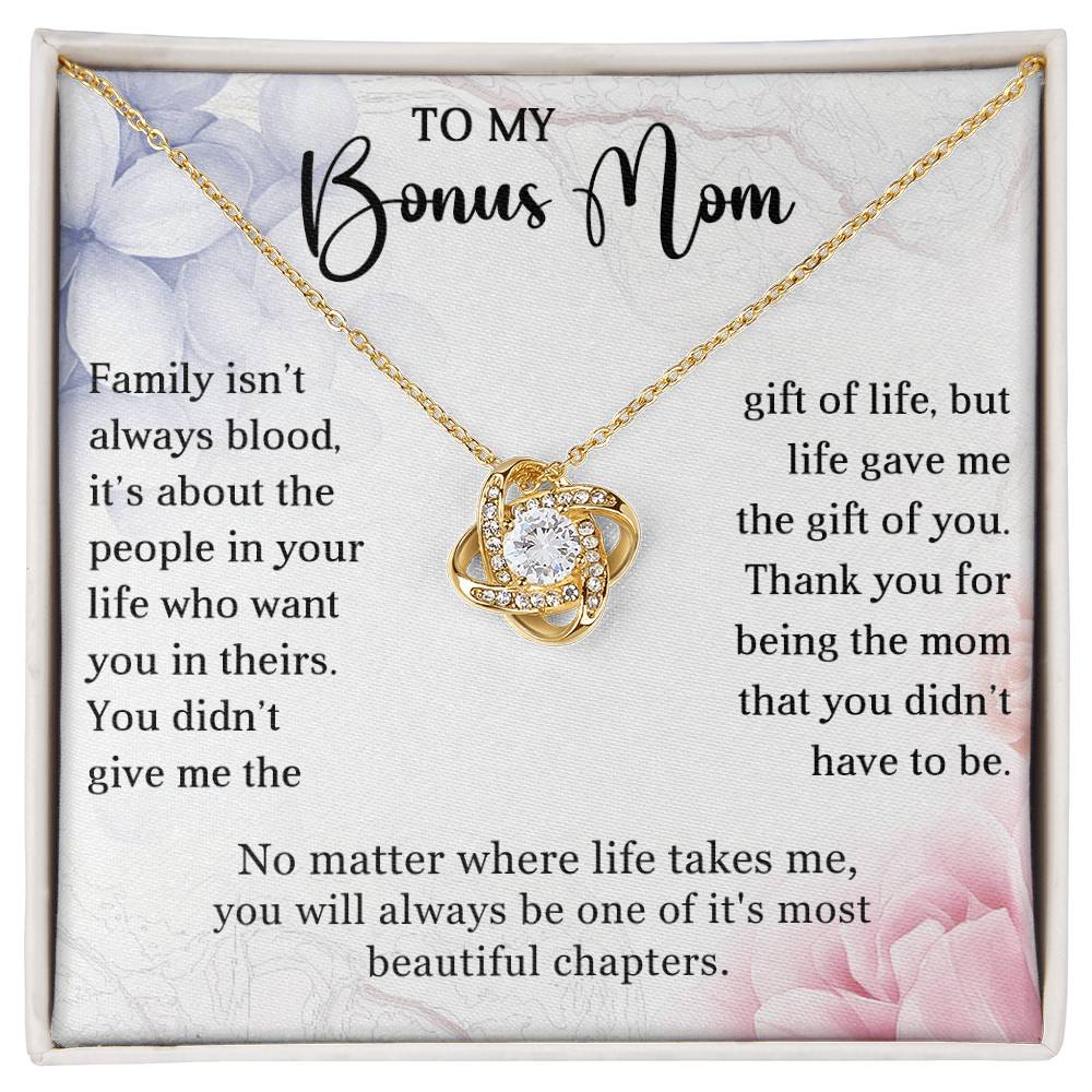 To My Bonus Mom Knot Necklace Gift