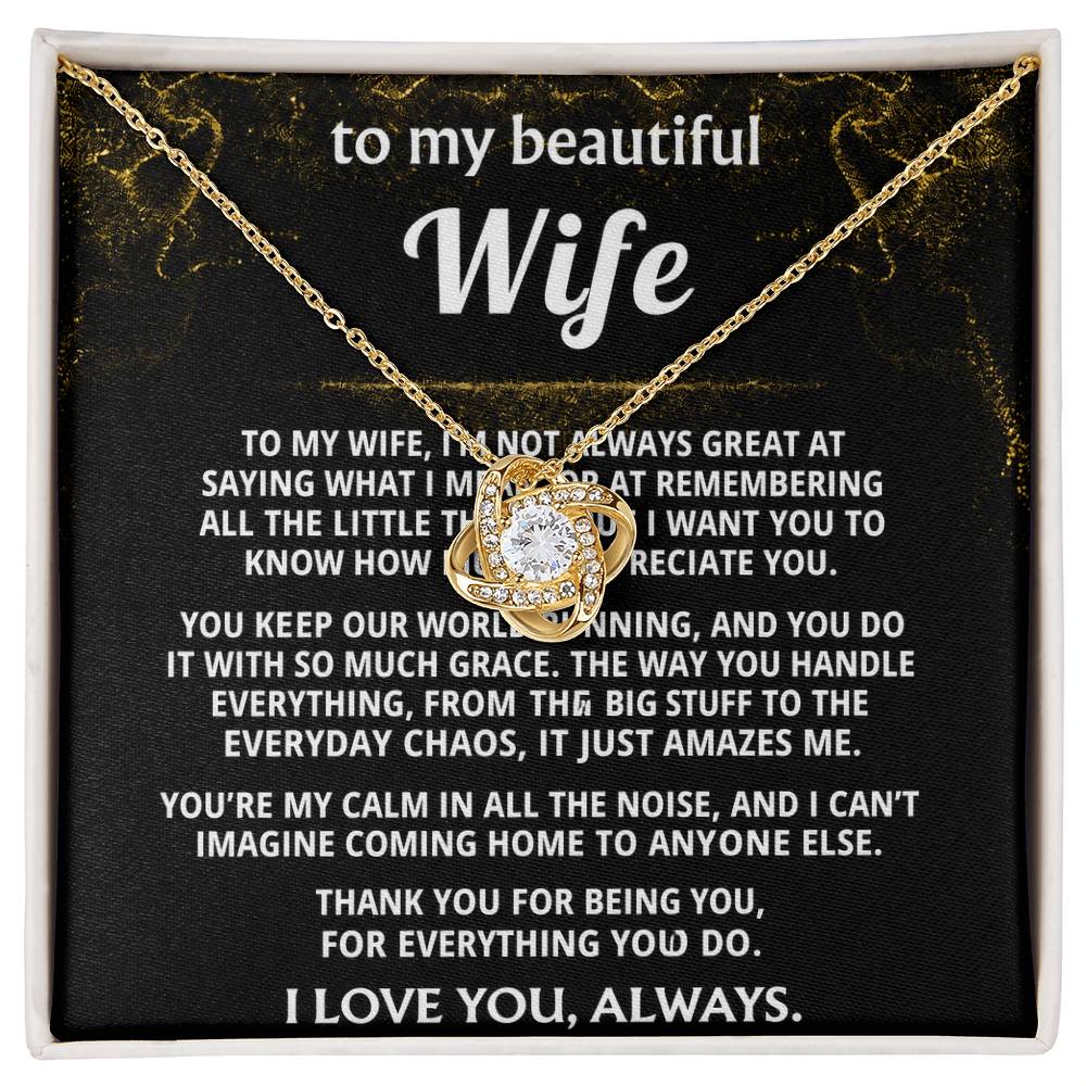 To My Wife, You're my calm in all the noise.