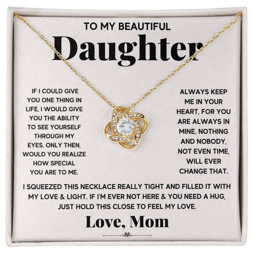Daughter My Everything Love Knot Necklace-[Heartfelt Family Gift]