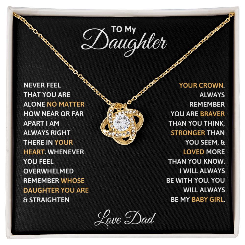 To My Daughter Love Knot Necklace from Dad