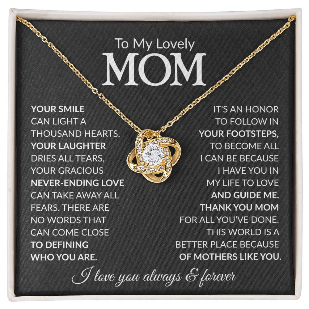 To My Loving Mom Knot Necklace