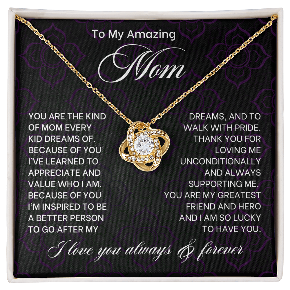 To My Mom Love Knot Necklace-[Heartfelt Family Gift]