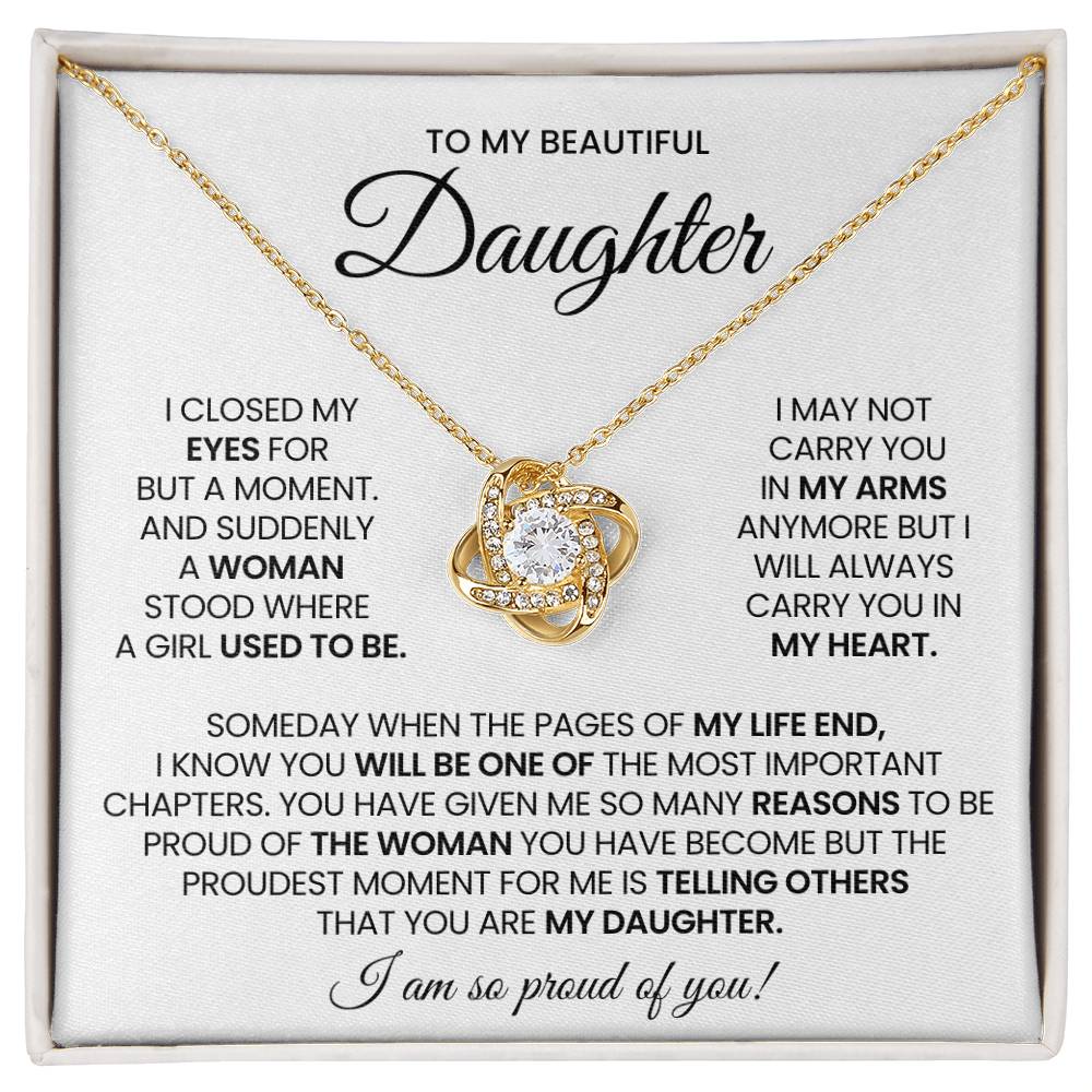 Daughter Love Knot Necklace Gift