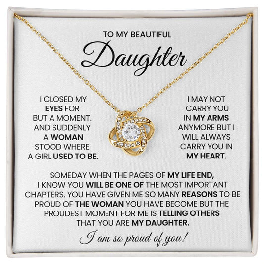 Daughter Love Knot Necklace Gift