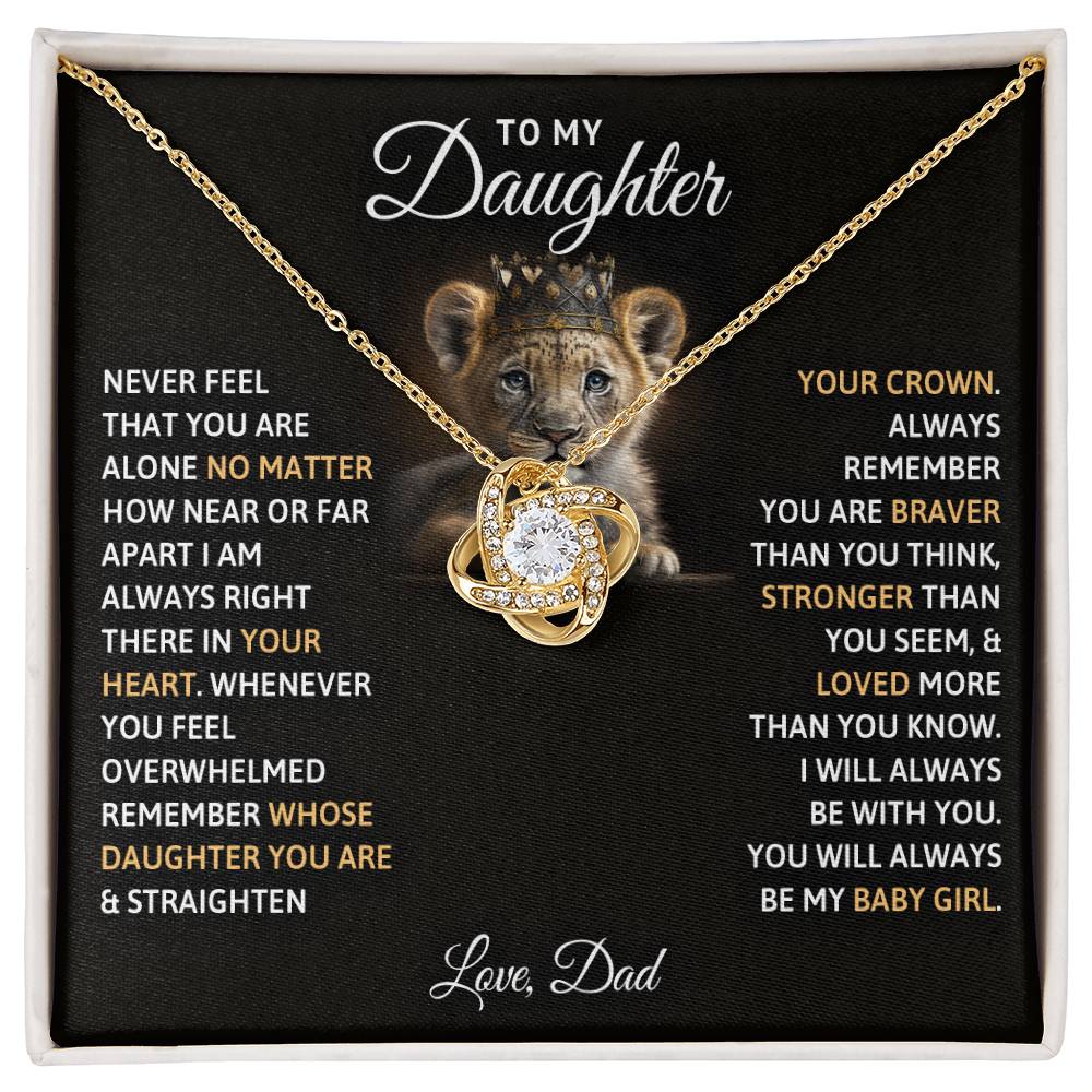 To My Daughter Baby Girl Love Knot Necklace-[Heartfelt Family Gift]