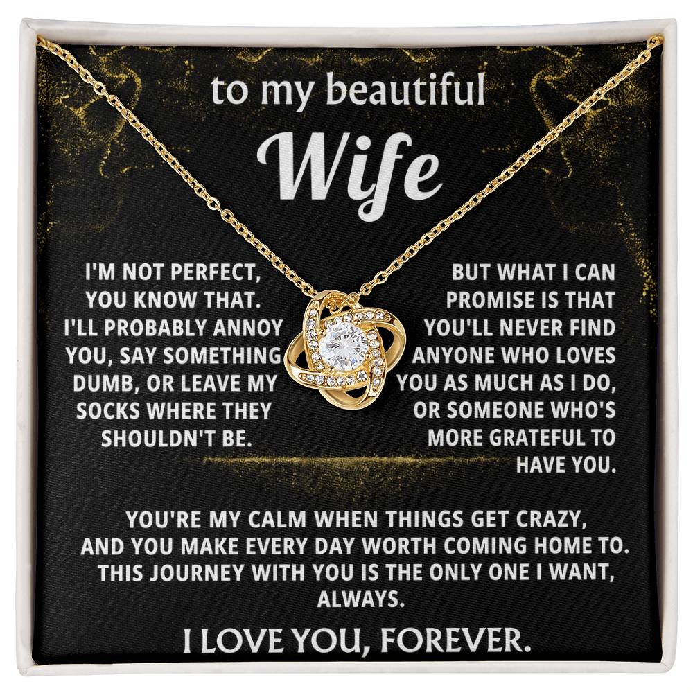 To My Wife Love Knot Necklace Gift