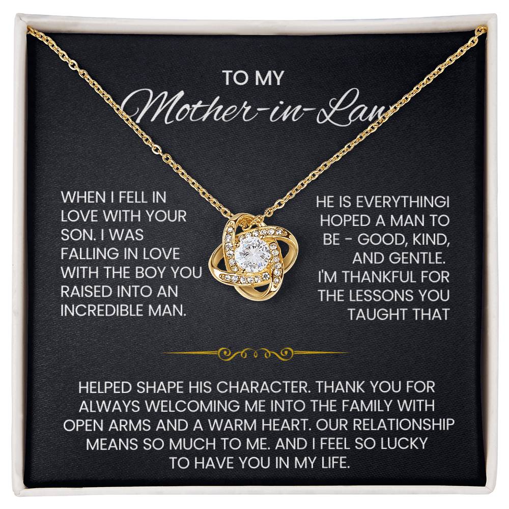 To My Mother in Law Love Knot Necklace