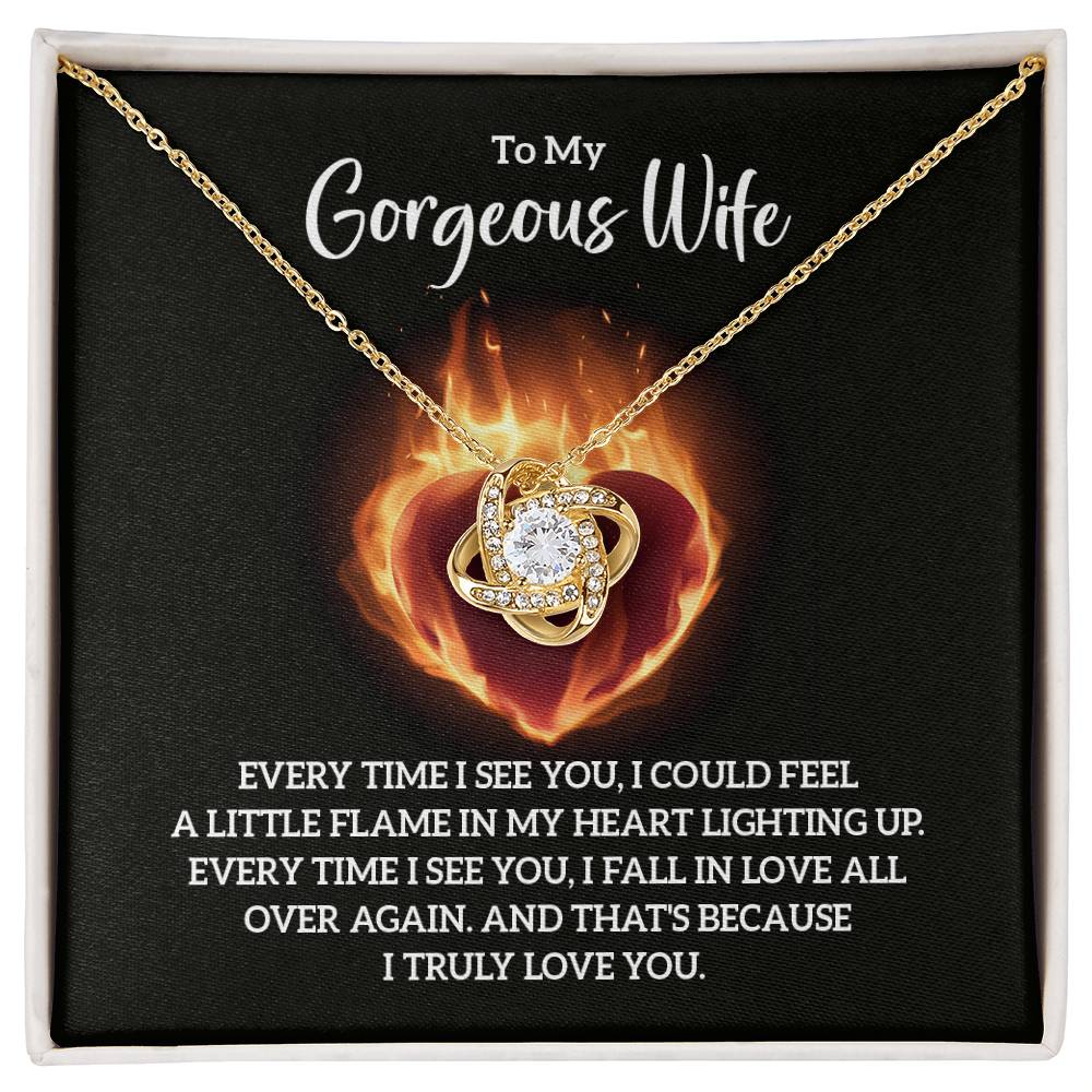 Flame Knot Necklace for Wives - Elegant and Personalized Monogrammed Gift-[Heartfelt Family Gift]