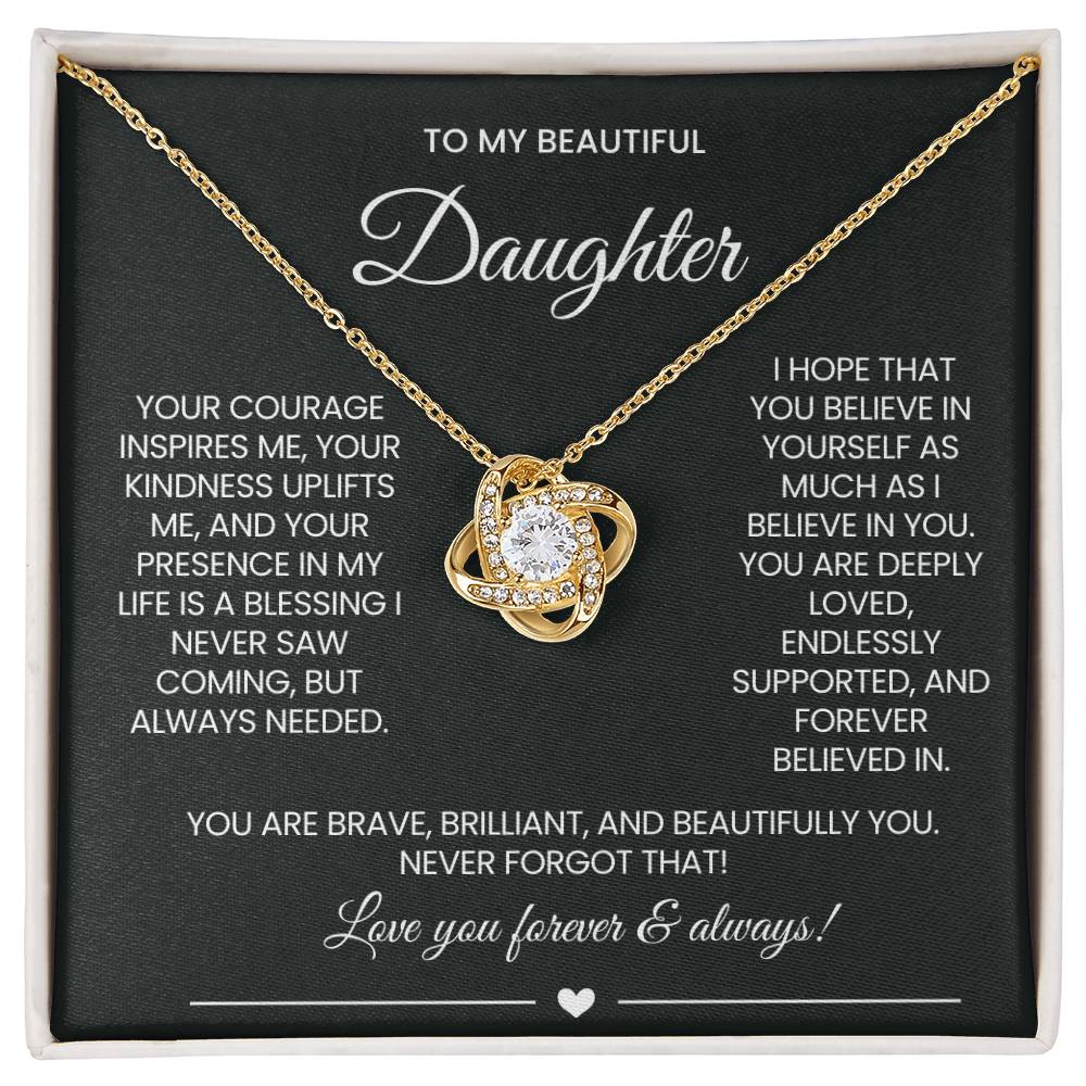 Daughter Love Knot Necklace Gift
