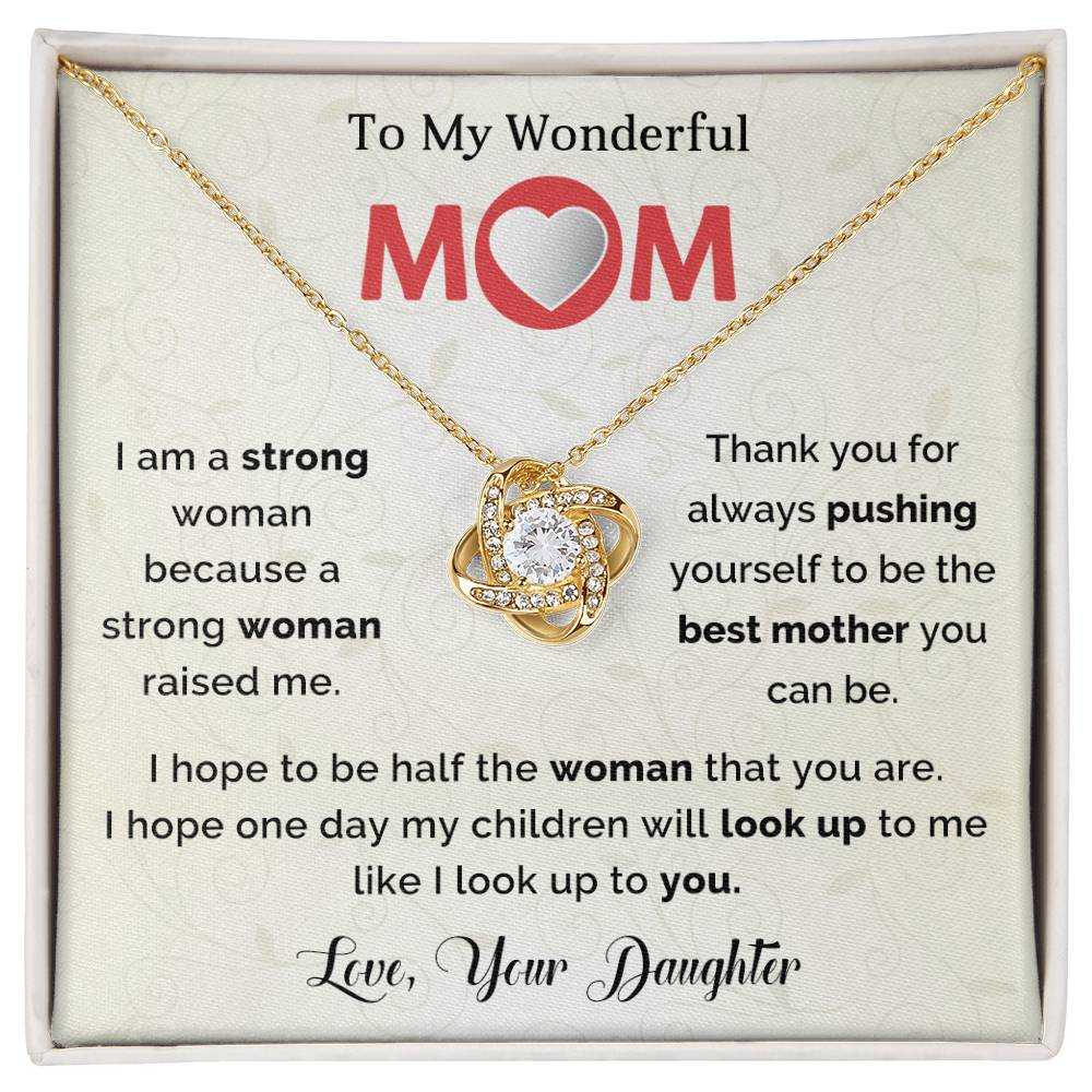 To My Amazing Mom Love Knot Necklace