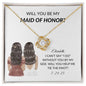 Personalized Maid of Honor Proposal Card Necklace Gift-[Heartfelt Family Gift]