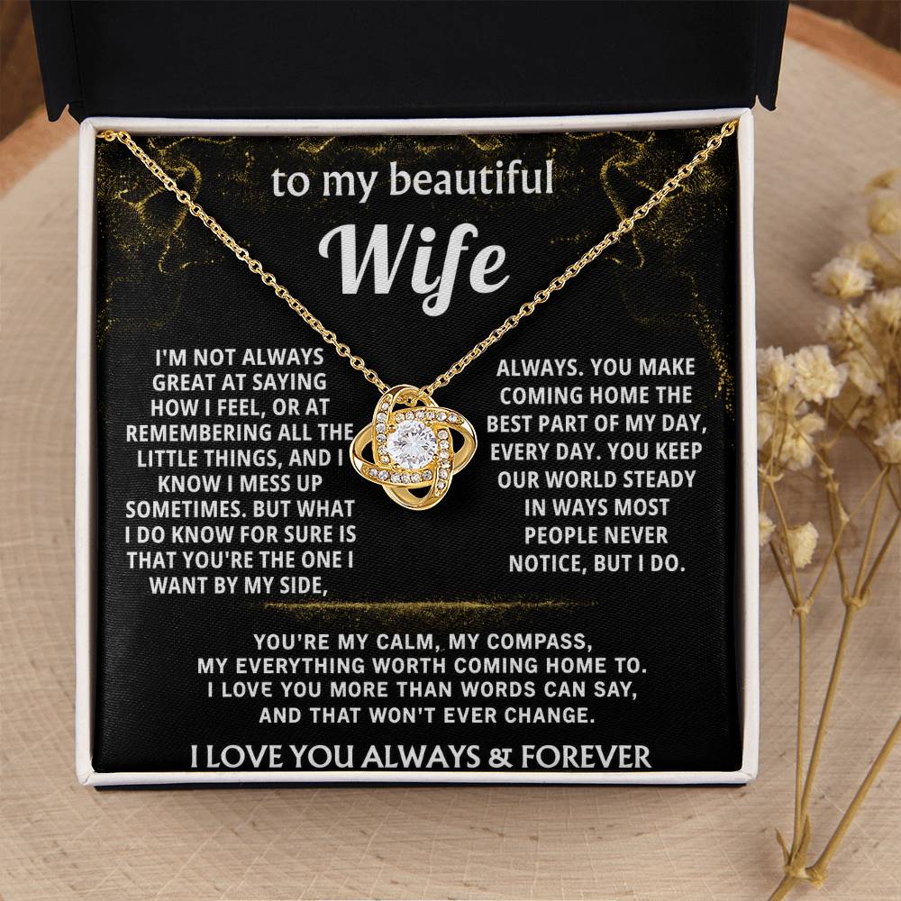To My Wife Love Knot Necklace