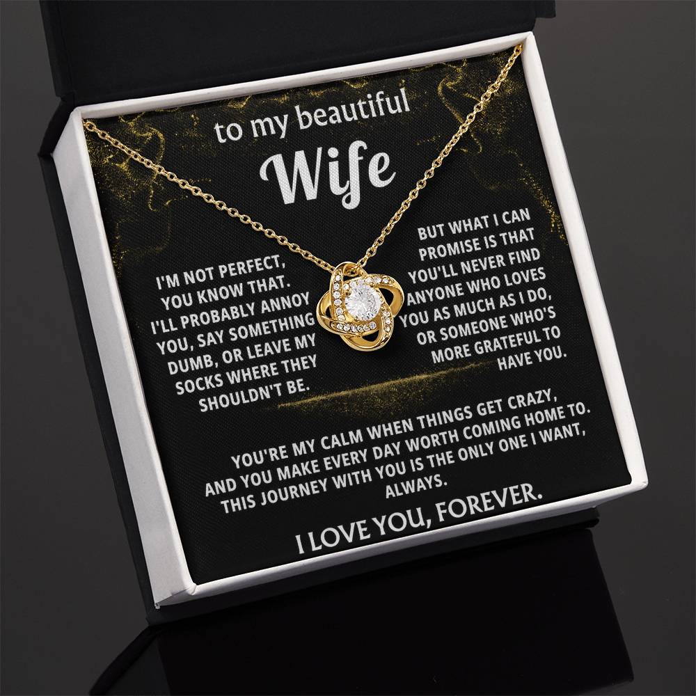 To My Wife Love Knot Necklace Gift