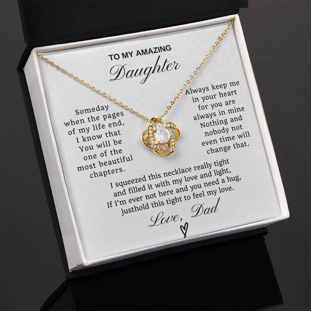 To My Daughter Love Knot Necklace