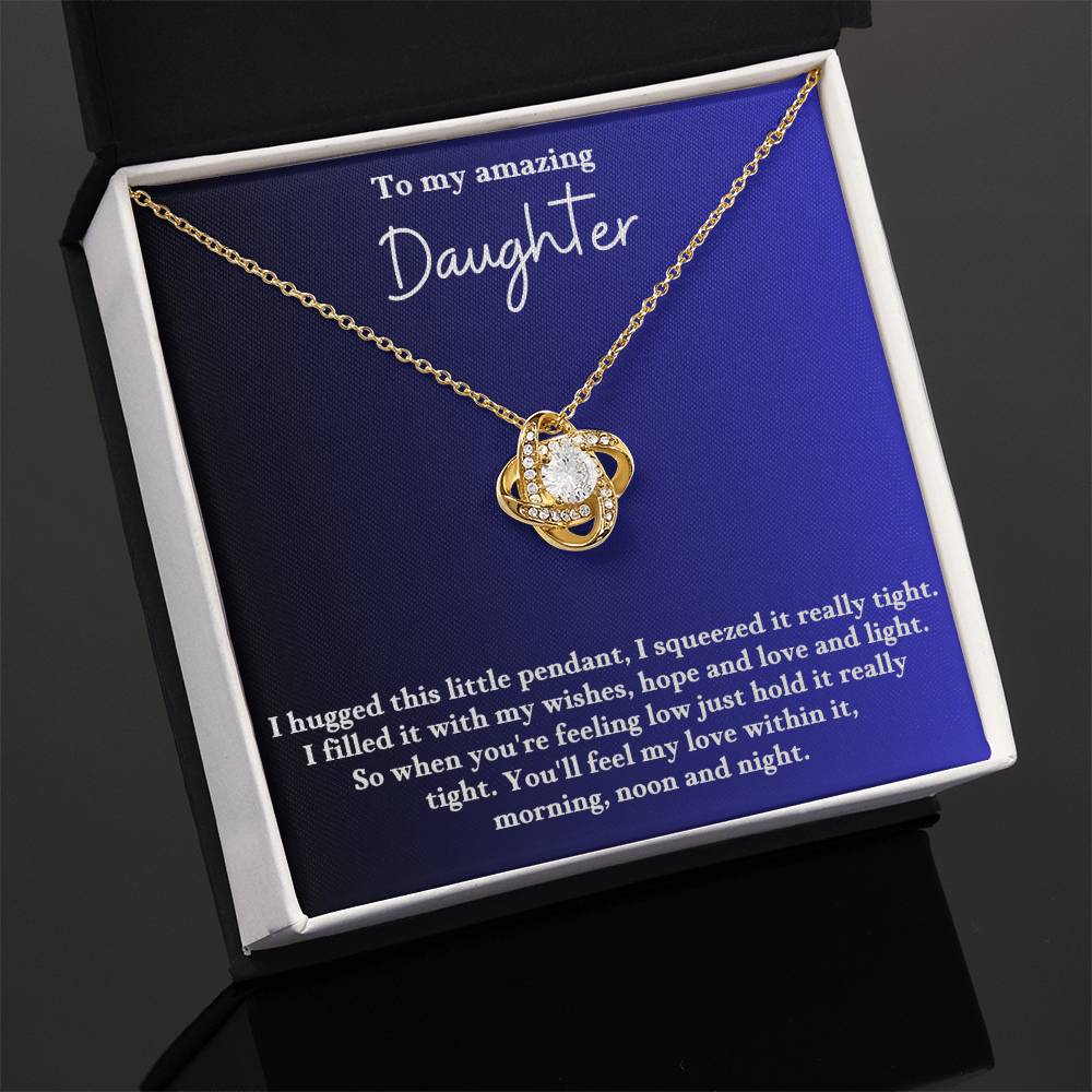 To My Daughter Love Knot Necklace