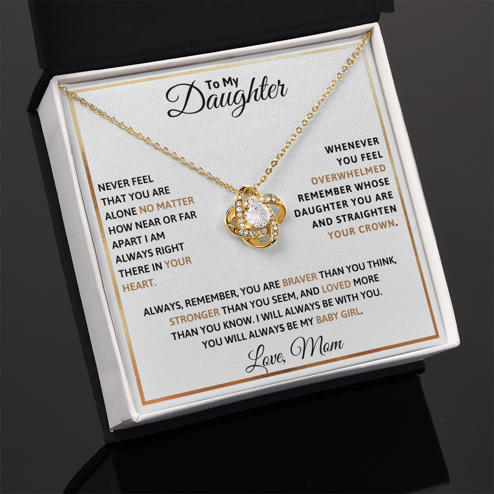 To My Daughter Love Knot Necklace