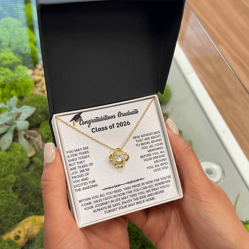 Class of 2026 Graduation Necklace Gift - Love Knot