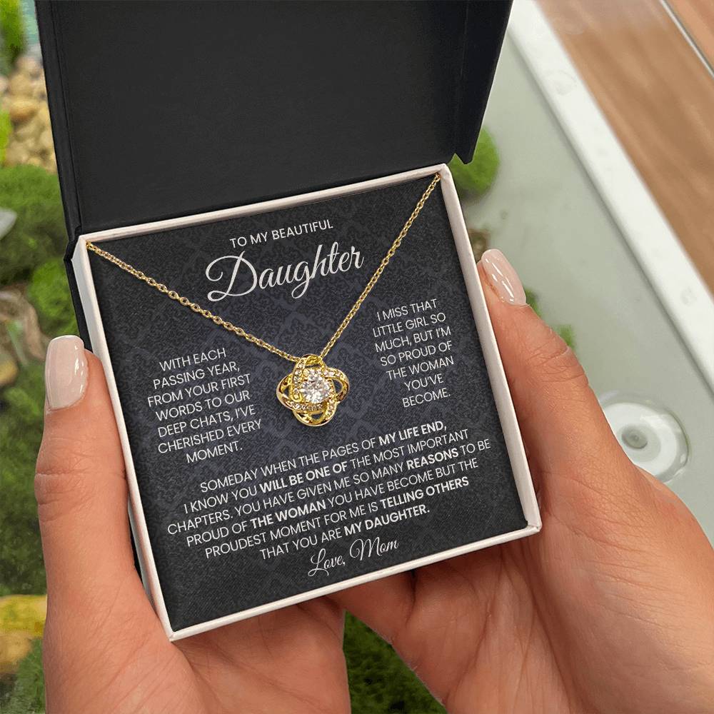Daughter Love Knot Necklace Gift